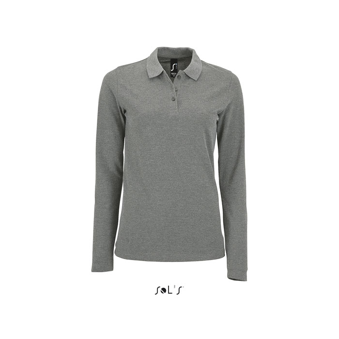 Polo femme personnalisable 180gr PERFECT WOMEN LSL Gris Chiné Ii